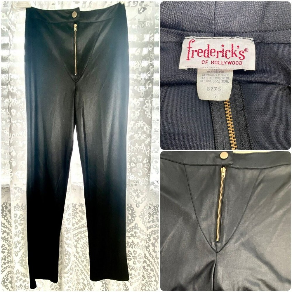 Vintage Fredericks of Hollywood Liquid Satin Nylon Shiny Sheer Silky Pants Sz 5